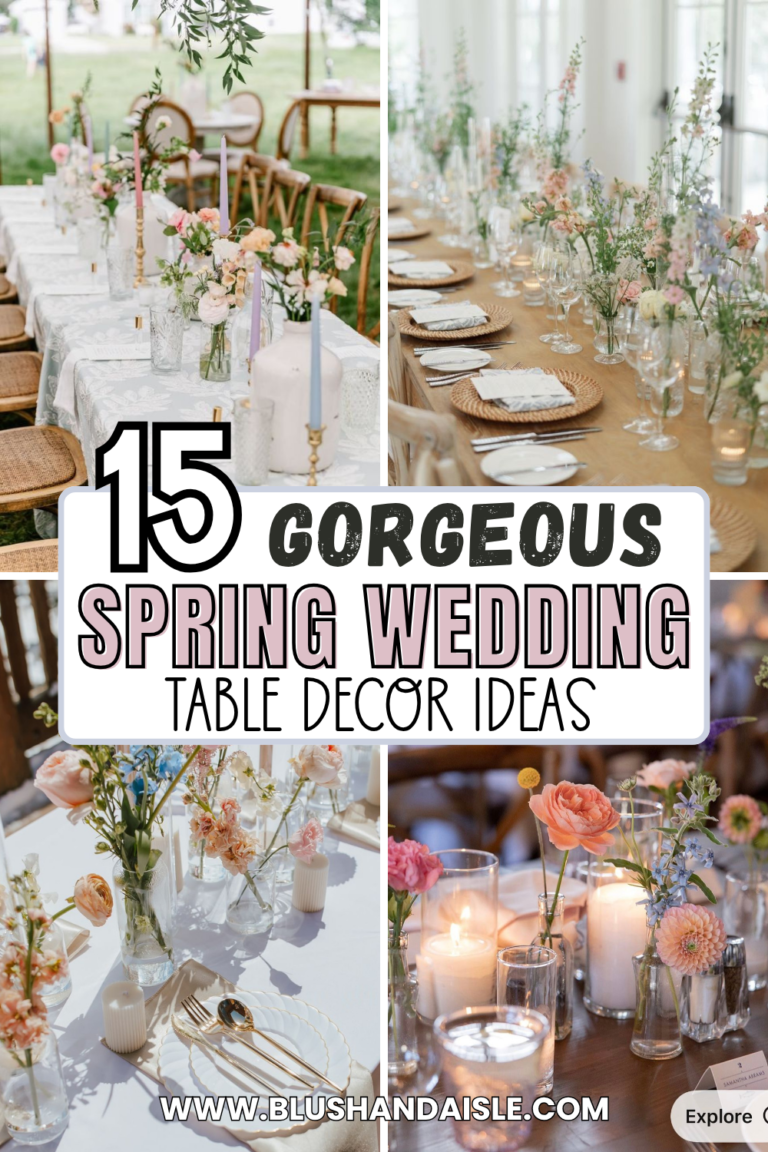15 Gorgeous Spring Wedding Table Decor and Centerpieces - Blush and Aisle